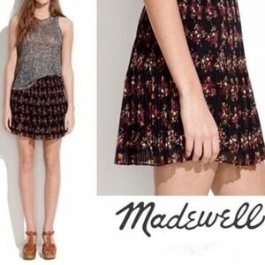 Madewell Black Floral Mini Skirt
